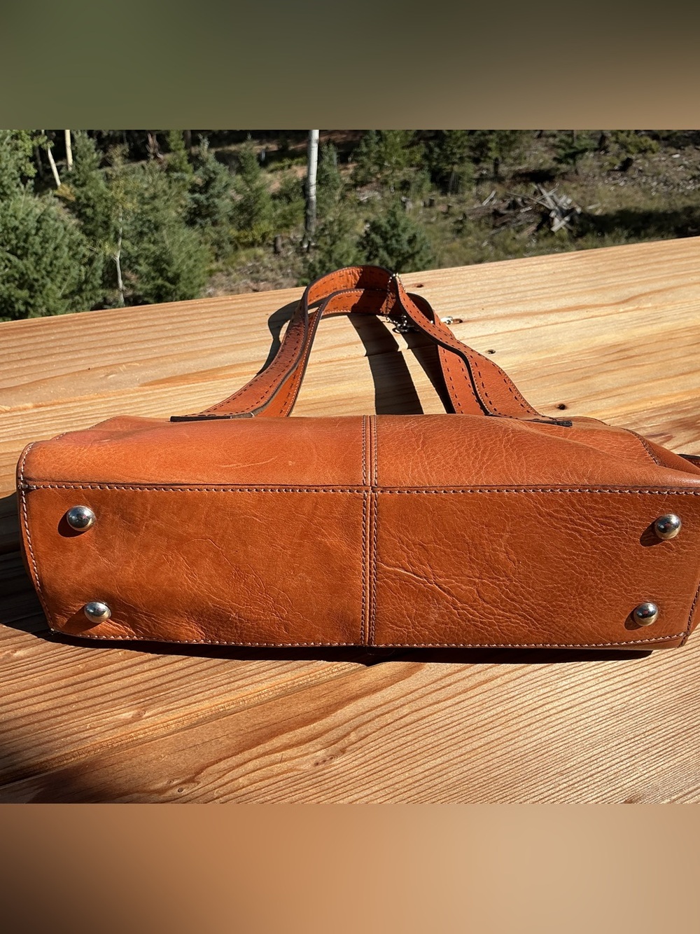 Vintage Fossil ZB9015 Cognac Leather Satchel- Like New Condition - Picture 11 of 16
